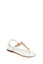 Women's White Ankle Buckle Flip-Flop Sandals with Stones 26Sfe452214 - 7