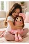 Rag Doll Soft Plush Girl Doll 70cm with Lace Dress, Bow Headband & Braided Hair, Pink Purple - 7
