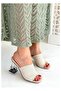 Women's Transparent Thick Heeled Knitwear Knitted Strap Slippers - 2