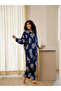 Navy Blue Relaxed Printed Collar Shirt and Pyjama Set - 4
