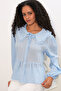 Women's Baby Collar Shirt Blouse 1463 - Blue - 3