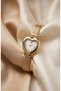 Lovely Women Steel Watch Gold Color Heart Case Pearl Dial Vintage Watch Old Money Luxury Elegant Stylish Women's Wristwatch 2026