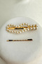 Gold Yellow Pearl Detail Heart Double Side Buckle (7cm)