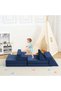 8-Piece Modular Sofa Set for Kids – Complete Contemporary Set – High-Density Foam – Removable Cover – Ideal for Living Room, Bedroom, Playroom – Elegant and Durable Design – Blue - 2