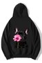Unisex Oversize French Bulldog Hoodie Black