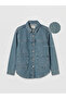 Lcw Everyday Indigo Shirt Collar Oversize Women's Jean Jacket - 7