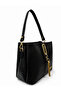 Gold Detailed 3 Compartment Shoulder and Crossbody Bag - 4