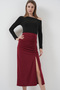 Women's Sandy Slit Skirt 1464 - Burgundy - 3