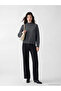 Anthracite Mock Neck Women's Knitwear Sweater - 5