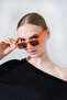Women's Orange Frame Black Glass Sunglasses - 2