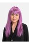 Rose Pink Color Straight Cut Long Party Wig Fake Hair