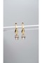 Gold Zircon Drop Stone Detailed Earrings - 3
