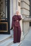 Women's Shawl Detailed Waist Tie Set Plum