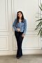 Denim Jacket with Metal Accessories on the Pockets - 6