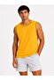 Men's contrast trim sleeveless tank top crew neck summer basic tank top - yellow