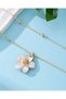Women's Double Row Chain Ecru Enamel Flower Necklace - 2