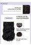 4Pcs Clip in Wavy Hair Extensions Invisible Adjustable Long Synthetic Heat Resistant Hairpieces for Women Girls (55cm,Black) - 4
