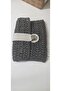 Dark Gray Color Women's Handbag Made of Raffia Thread - 5