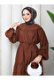 Drawstring Layered Ruffle Dress in Poplin Fabric - 2