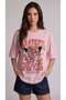 Women's Oversize Casual T-Shirt Greatful Pink - 4
