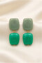 Cagla and Emerald Green Double Color Geometric Acrylic Dangle Earrings