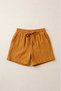 Yellow Women's 100% Cotton Muslin Fabric Shorts with Elastic Waist, Double Pockets, Comfortable Cut, Summer Shorts - 5