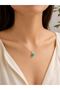 Aventurine Stone Steel Chain Necklace |   Natural Stone Necklace
