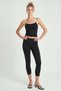 Contrast Striped Strappy Knitted Tank Top Lub0373 Black and White - 3