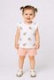 Baby girl daisy print summer 2-piece set with scalloped sleeve shorts, 3-12 months