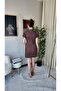 Women's Polka Dot Low-Cut Lace-Up Collar Retro Mini Dress - 4
