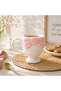 2 Pieces of Pink Bowknot Detailed Ceramic Coffee and Tea Cups with Footed Base - 3