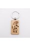 Personalised Wooden Keychain for Dad, Laser-Engraved Father and Child Silhouette, Double-Sided Custom Message, Natural Wood