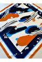 White Blue Patterned Scarf Bandana Women's Clothing Accessory - 3