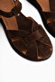 Henrika Genuine Leather Brown Suede Women's Sandals - 4