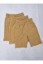 3-Piece Beige Capri-Shorts School and Casual 2 Yarn Combed Cotton - 3
