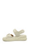Hernan Kirik Beyaz Women's Thick Sole Sandals - 3