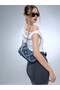 Fashionable Design Star Tassels Denim Shoulder Bag Women Crossbody Bag with Silver Chain Strap - 8
