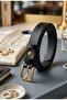 Women's 100% Genuine Leather Black Classic Dress and Jeans Belt Width 1.80 cm