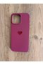 iPhone 16 Pro Max Heart Printed Velvet Inside Silicone Phone Case (Bordo)
