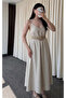 Stone Strap Belted Dress - 3303 - 2
