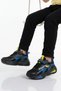 Black-Yellow-Cobalt Blue Textile Lightweight Flexible Boys' Sports Shoes 2470 P - 3