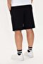Men's Large Size Cotton Printed Letter Detailed Shorts Black -5133B - 7