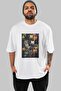 For the Sake of Cat Love 120 Front Cat Printed White Oversize T-Shirt 100% Cotton Unisex Cat Lover Premium Design - 2