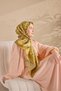 Twill Silk Coral Scarf Oil Green 90X90 - 5