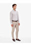 Brown Striped Regular Fit Hidden Button Collar White Long Sleeve Shirt 50320886-Vr084 - 4