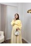 Hijab Dress with Ruffle Detail, Elastic Waist, Modal Fabric, Flight-Ready Comfortable Cut, Summer Maxi Dress, Yellow - 7