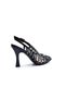 Pointed Toe Stoned Banded 8 cm Heeled Women's Black Evening Dress Shoes - 3