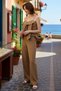 Women's Plus Size Thin Strap Ruffle Voile Woven Blouse Pants Set V-Neck Sleeveless Casual Comfortable - 2