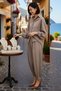 Women's Plus Size Oversize Shirt Collar Long Sleeve Wide Leg Pants Set Relaxed Fit Casual Modern - 2