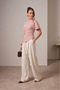 Women's Woven Fabric Boat Neck Asymmetrical Cut Waist Fitted Stylish Office Blouse - 3
